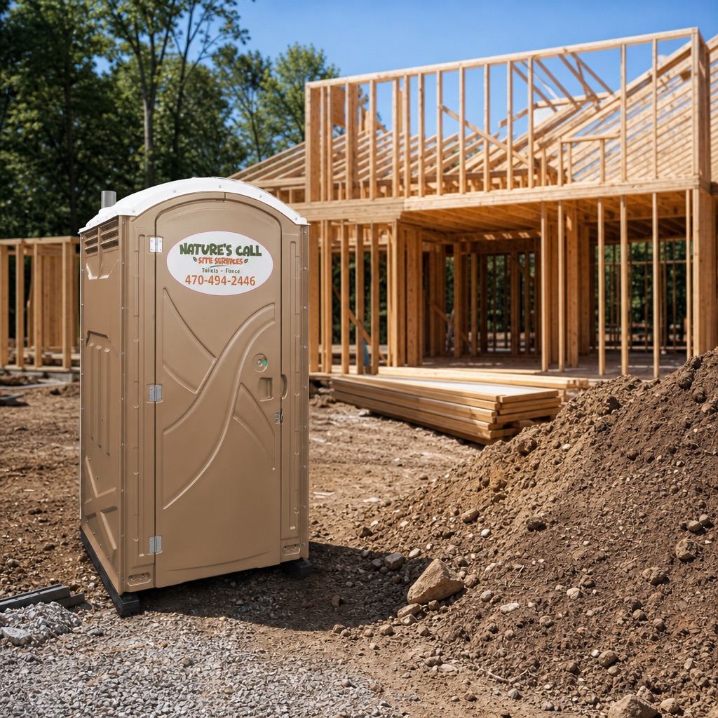 Porta potty at construction site